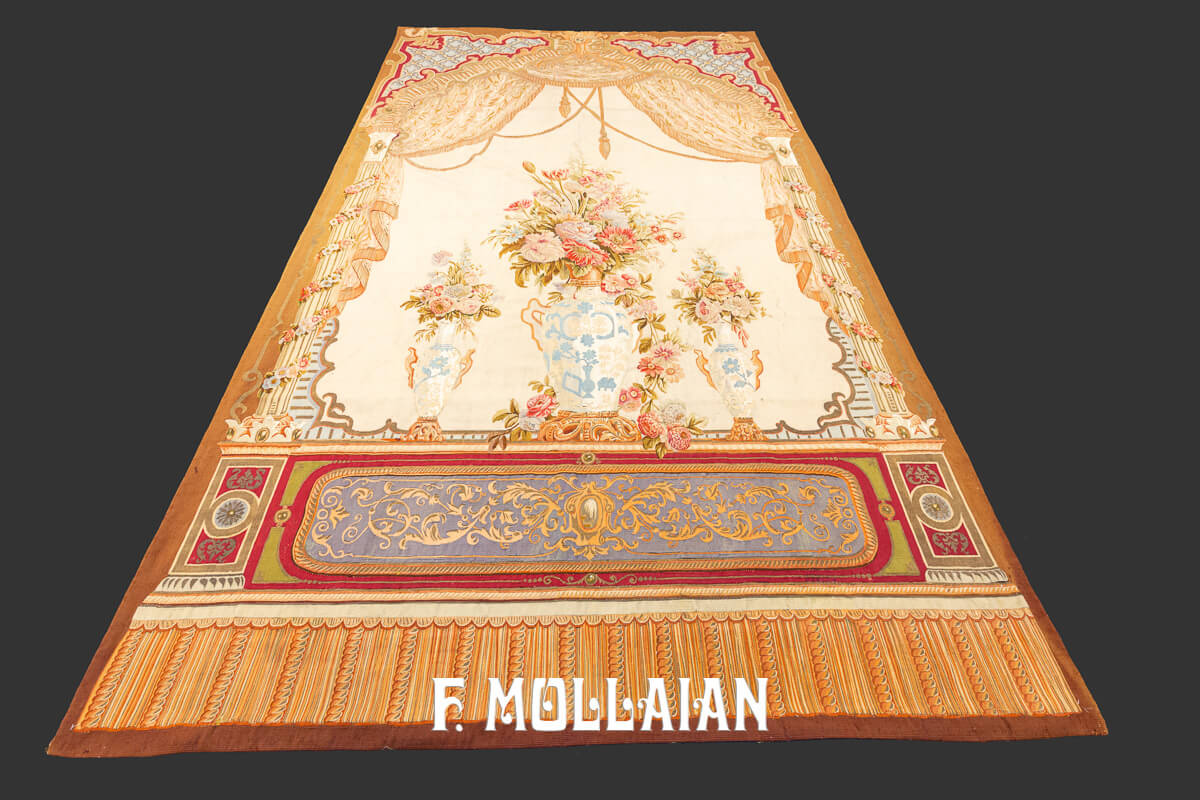 Aubusson Rug Flat-weave n°:387091